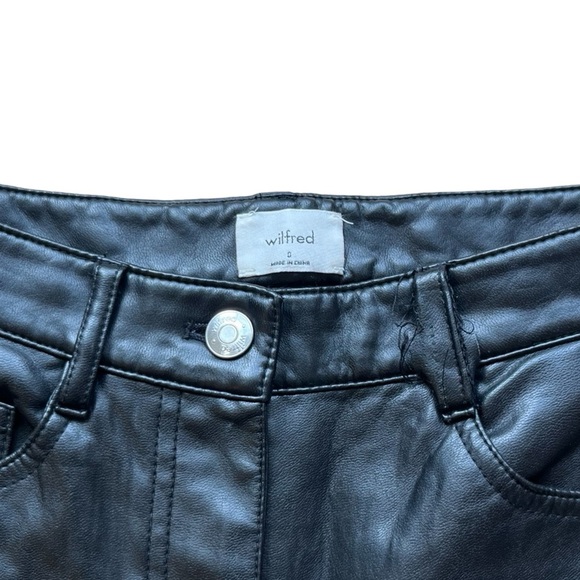 Wilfred Black Vegan Leather Melina Cropped Pant Size 0 - Picture 9 of 13